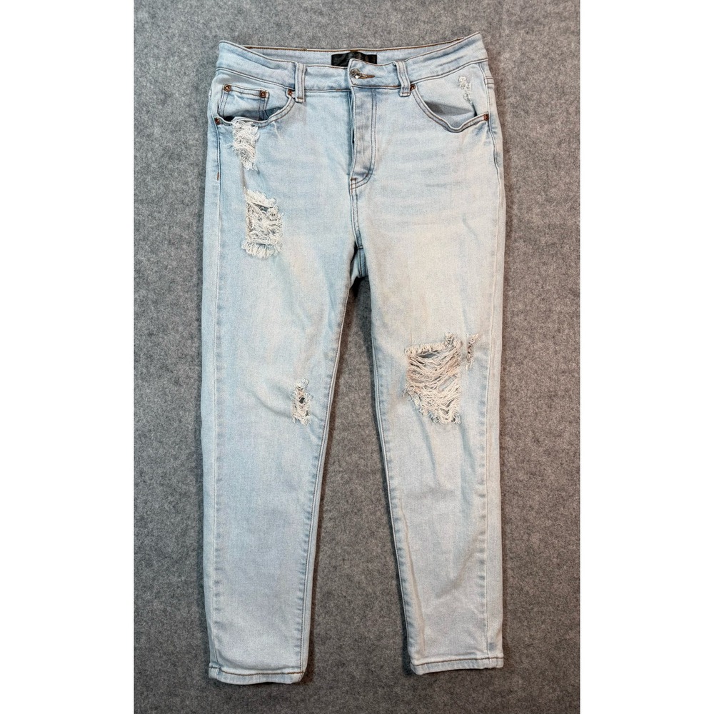Monkey Ride Jeans Original Vintage Light Wash Distressed Button Fly Denim 13/31
